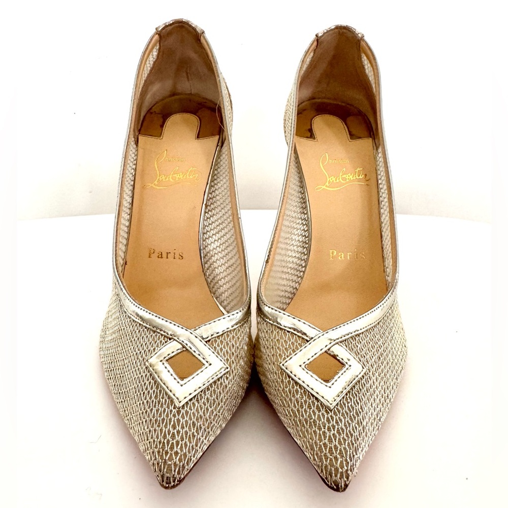 Christian Louboutin Gold Mesh Pumps - Picture 4 of 6
